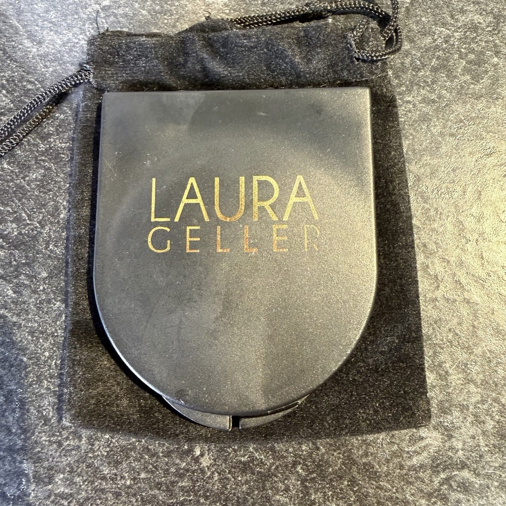 Laura Geller 3" Black Double Mirror Purse Compact Magnified